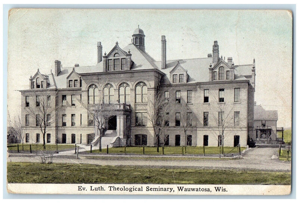 1913 Luth Theological Seminary Exterior Building Wauwatosa Wisconsin WI Postcard