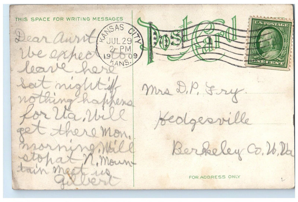 1909 Exterior Carnegie Library Washburn College Topeka Kansas KS Posted Postcard