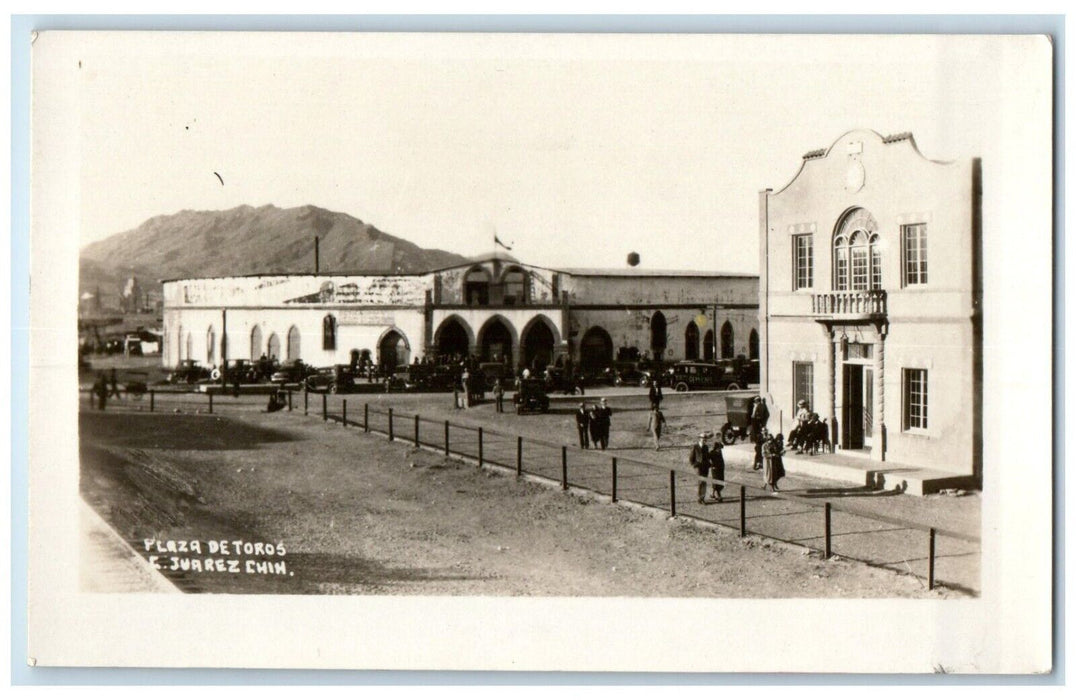 1941 Bullfighting Plaza Cuidad Juarez Mexico RPPC Photo Posted Vintage Postcard