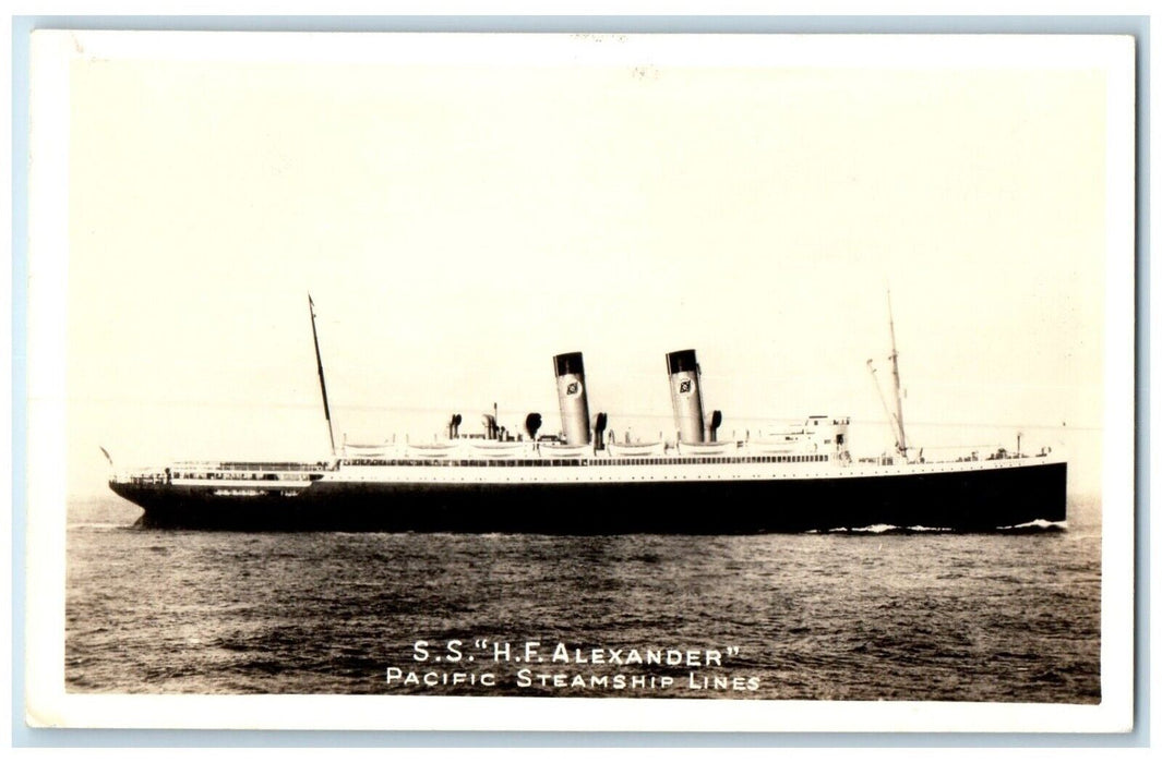 c1940's SS Steamer HF Alexander Pacific Steamship Lines RPPC Photo Postcard