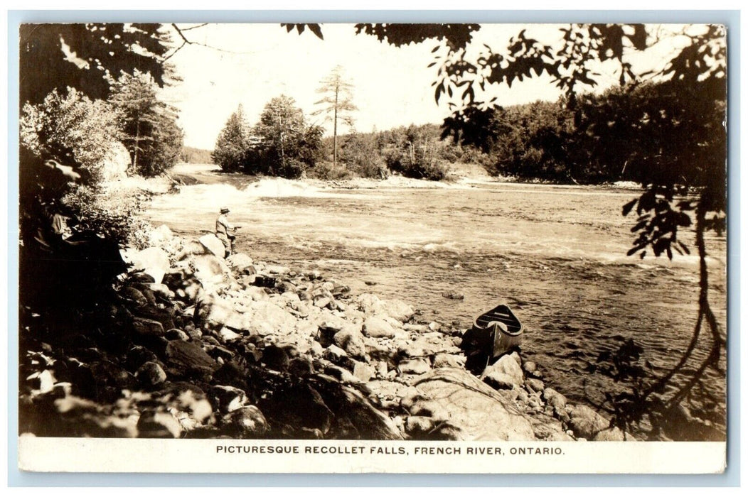 1938 Picturesque Recollet Falls French River Ontario Canada RPPC Photo Postcard