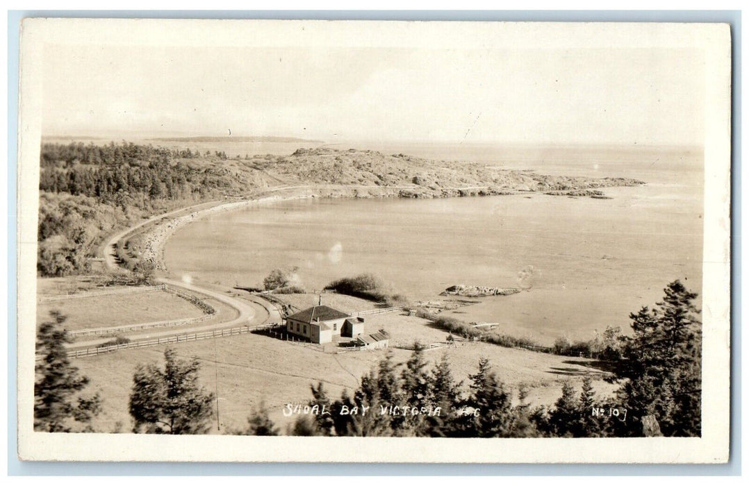 Aerial View Of Shoal Bay Victoria British Columbia Canada RPPC Photo Postcard