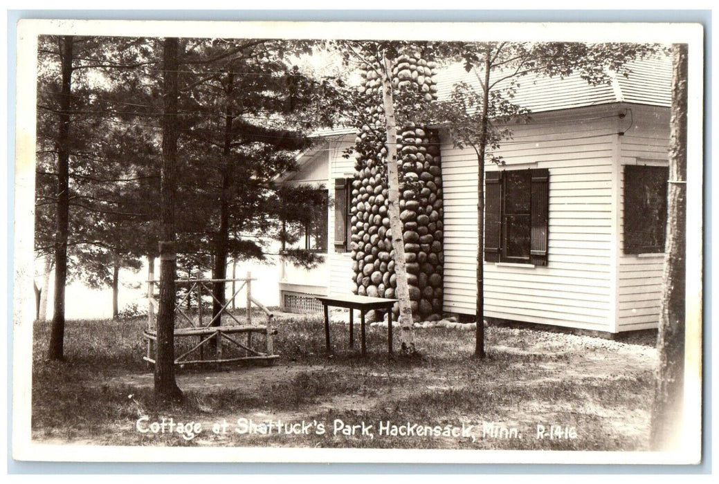 1935 Cottage At Shattuck's Park Hackensack Minnesota MN RPPC Photo Postcard