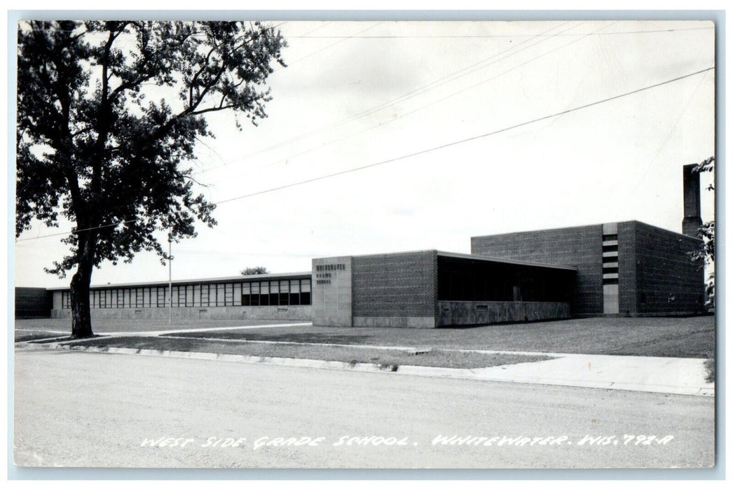 West Side Grade School Whitewater Wisconsin WI RPPC Photo Vintage Postcard