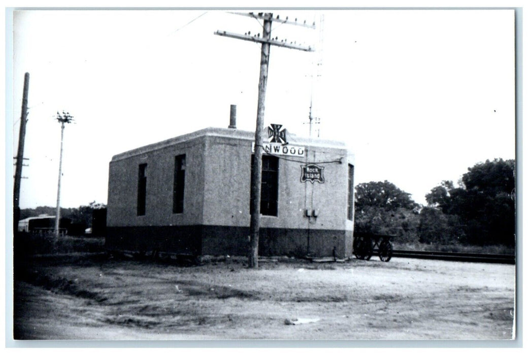 c1960 Unknown Nwood Iowa IA Rock Island Train Depot Station RPPC Photo Postcard