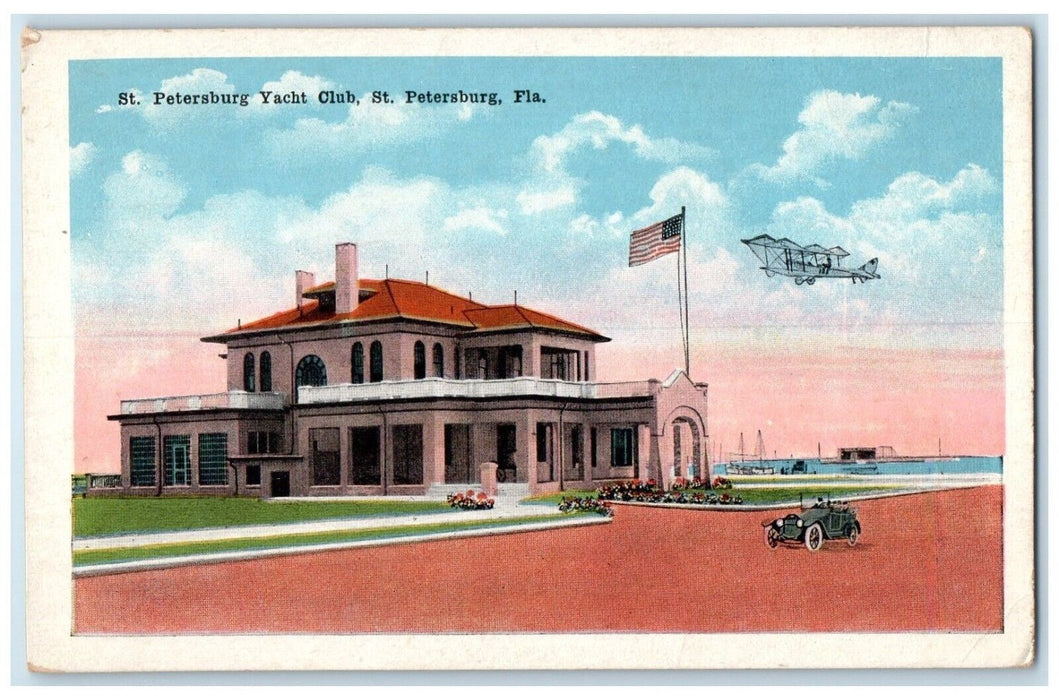 c1920 Exterior View St Petersburg Yacht Club St Petersburg Florida FL Postcard