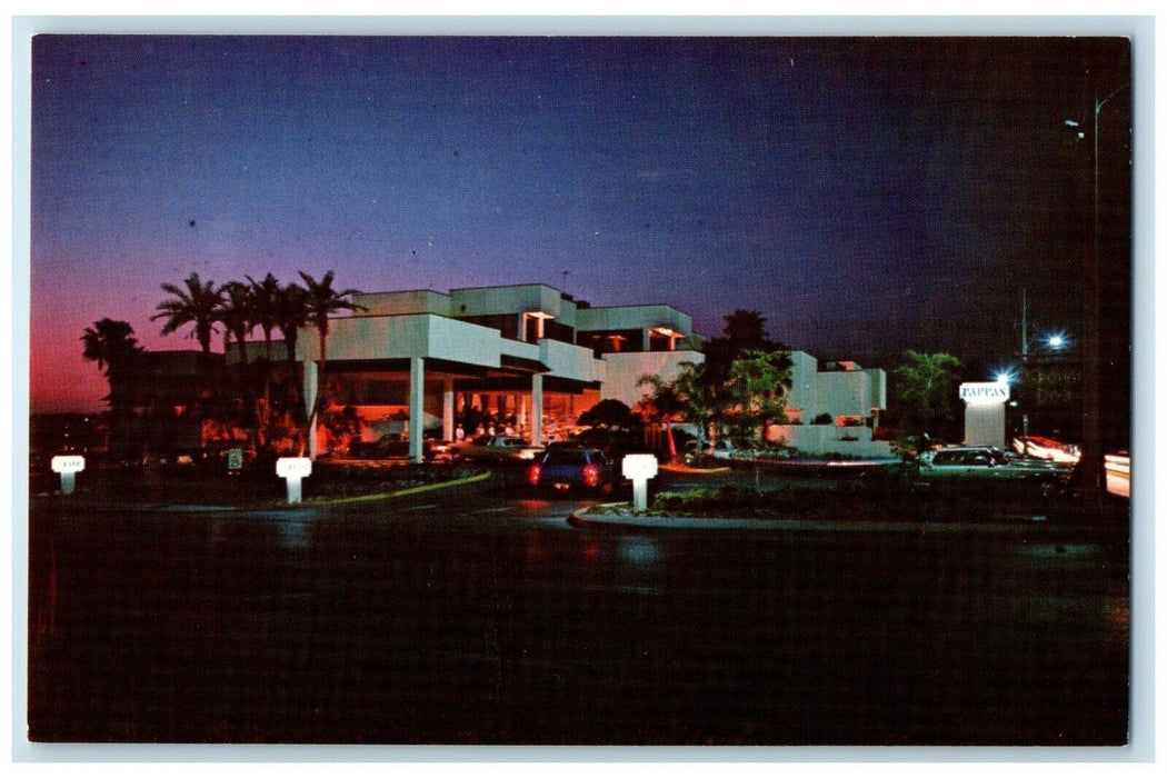 Night View Of Renowed Louis Pappas Restaurant Tarpon Springs Florida FL Postcard