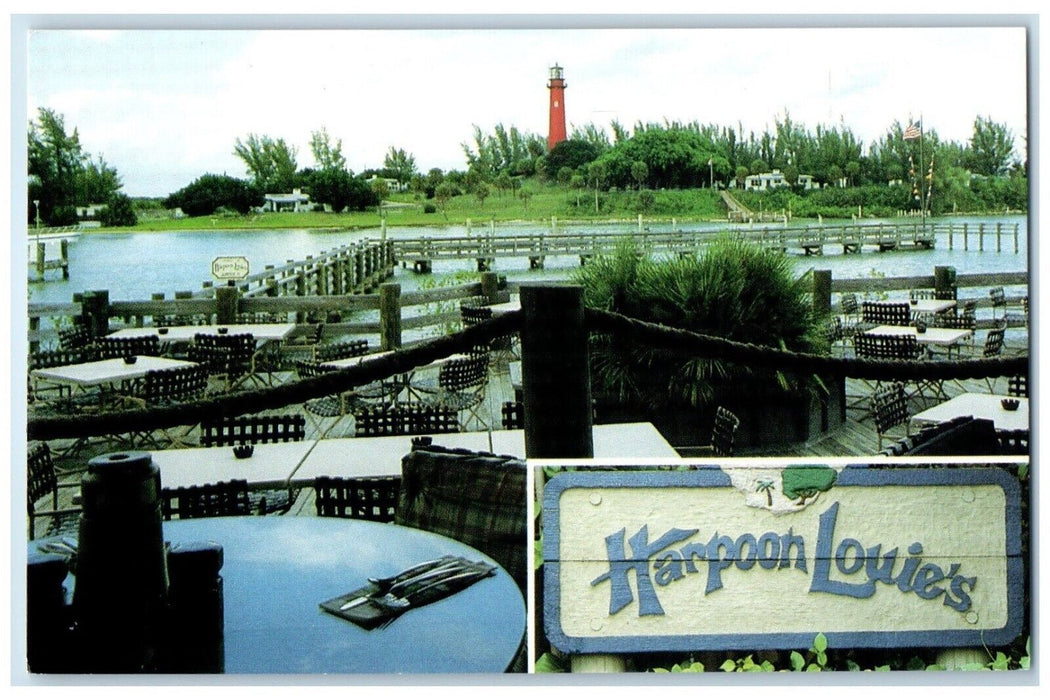 c1950's Harpoon Louise's Restaurant Lighthouse Jupiter Florida FL Postcard