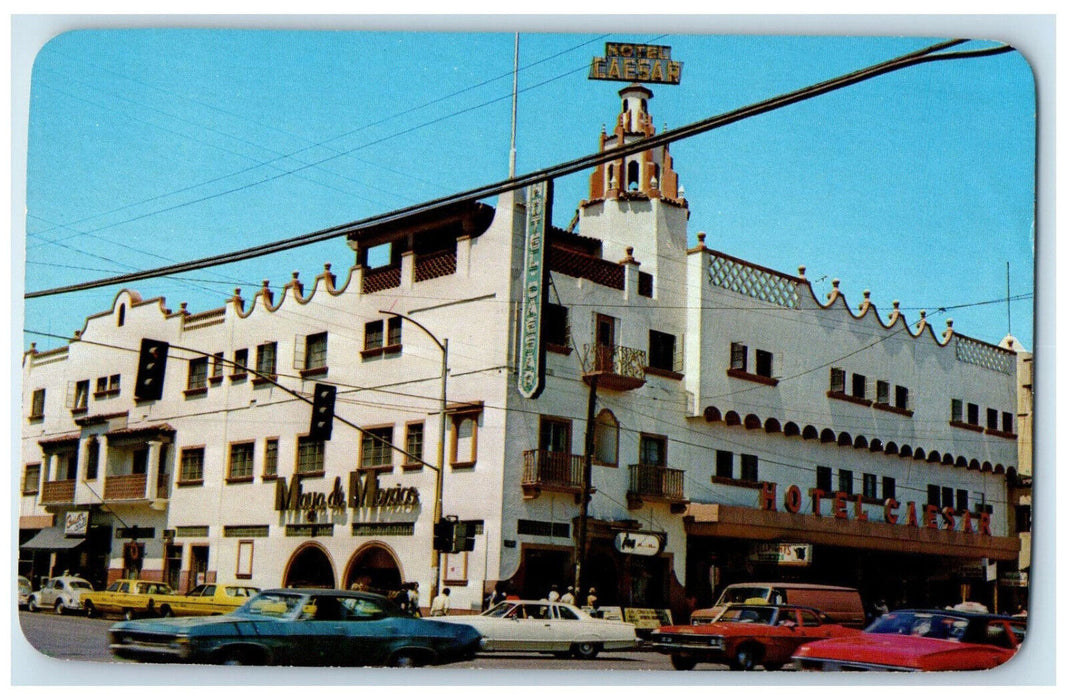 c1950's Hotel Caesar Preferred By Fans Tijuana's Favorite Inns Mexico Postcard