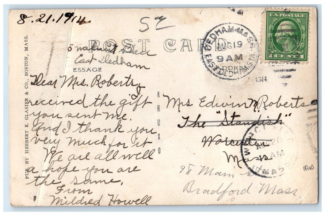 1914 Old Fairbanks House Dedham Massachusetts MA RPPC Photo Antique Postcard