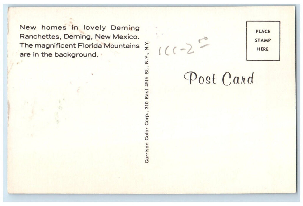 c1960 New Homes Deming Ranchettes Deming New Mexico NM Vintage Unposted Postcard