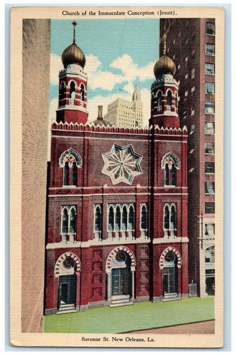 c1940 Exterior View Baronne St Building New Orleans Louisiana Unposted Postcard