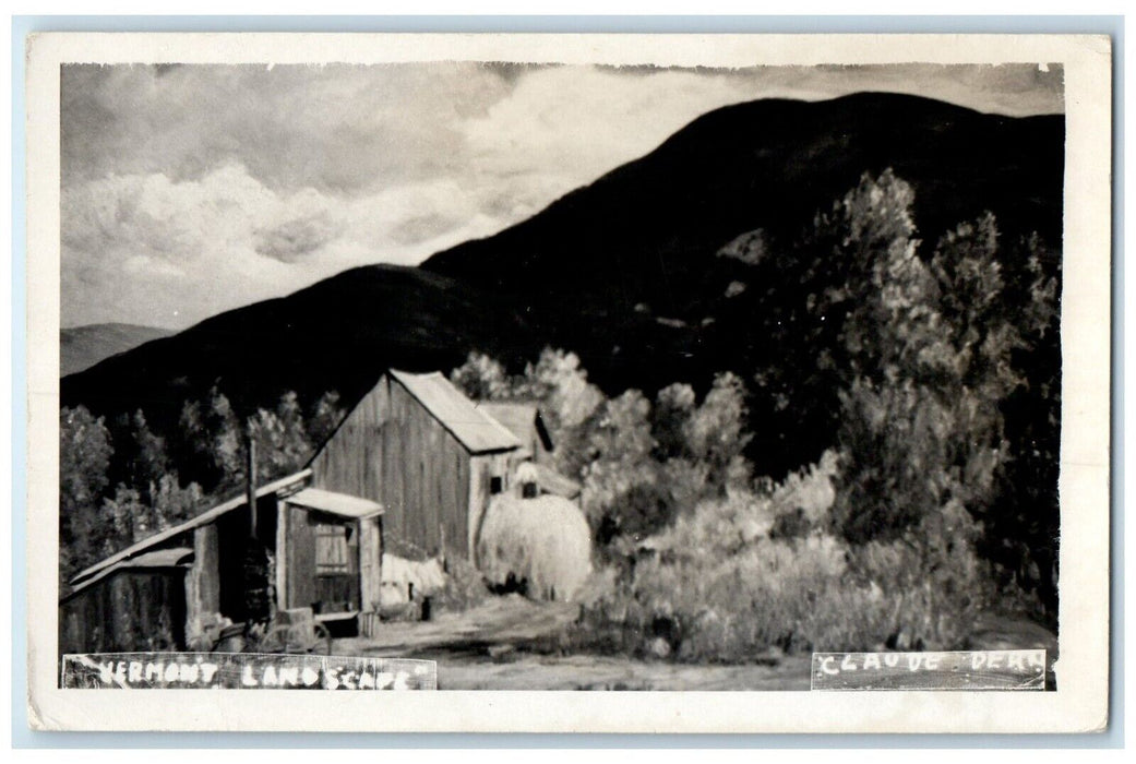 c1930's Landscape Vermont VT, Claude Derk RPPC Photo Unposted Vintage Postcard