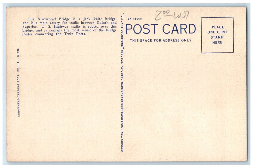 1940 Multiview Arrowhead Bridge St Louis River Duluth Minnesota Vintage Postcard