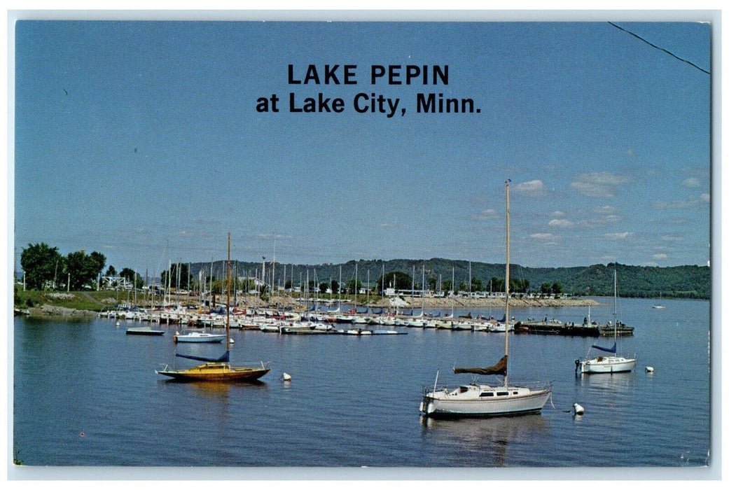 c1960 Scenic View Yacht Boats Lake Pepin Lake City Minnesota MN Vintage Postcard
