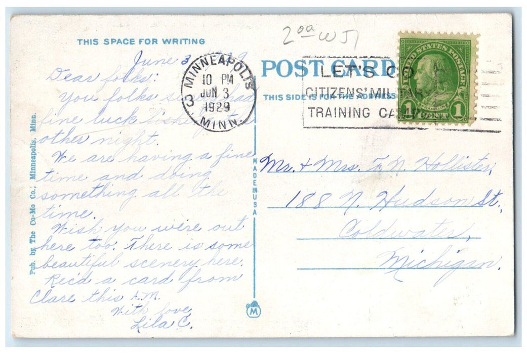1929 Automobile Club Town House Building Minneapolis Minnesota Vintage Postcard