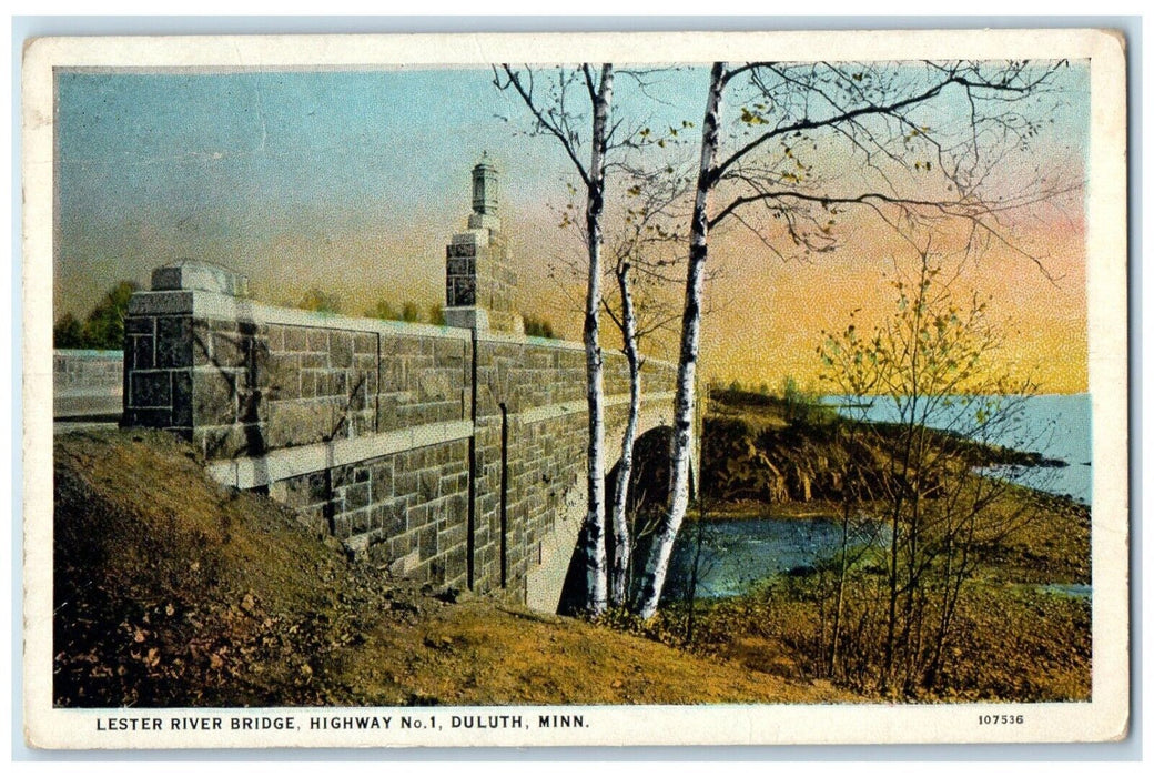c1920 Scenic View Lester River Bridge Duluth Minnesota Unposted Vintage Postcard