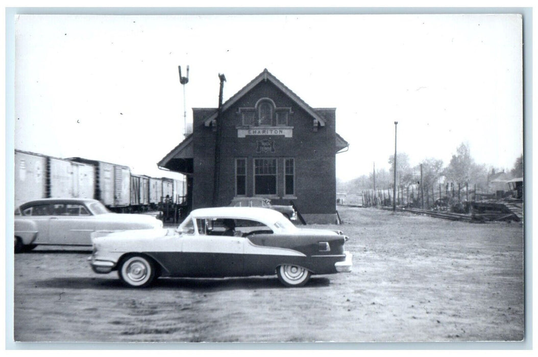c1960's  Chariton Iowa Exterior Railroad Train Depot Station RPPC Photo Postcard