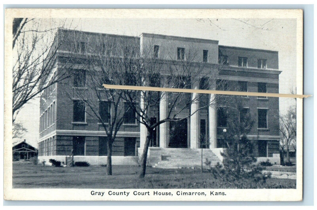 c1930's Gray County Court House Building Cimmaron Kansas KS Vintage Postcard