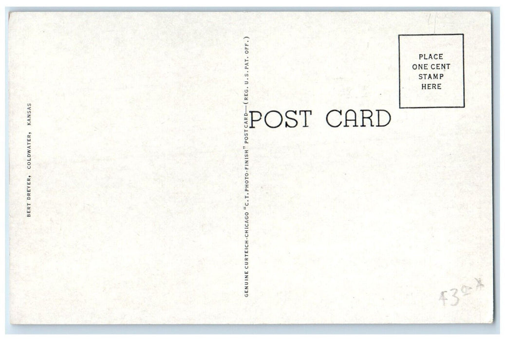 c1930's Comanche County Court House Building Coldwater Kansas KS Postcard