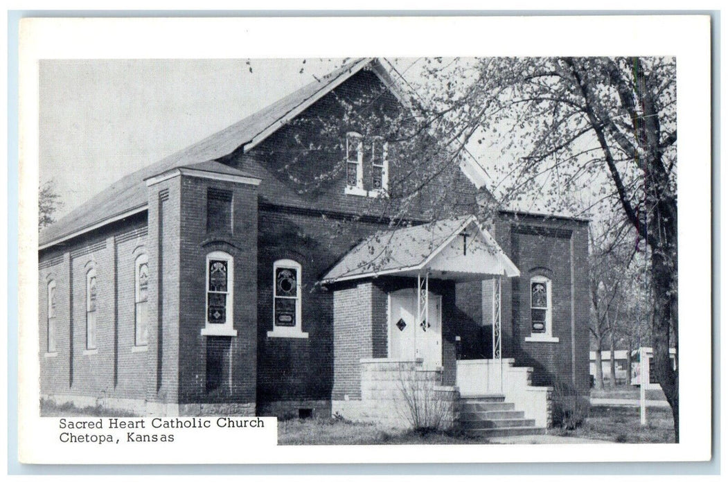 c1930's Sacred Heart Catholic Church Chetopa Kansas KS Unposted Vintage Postcard