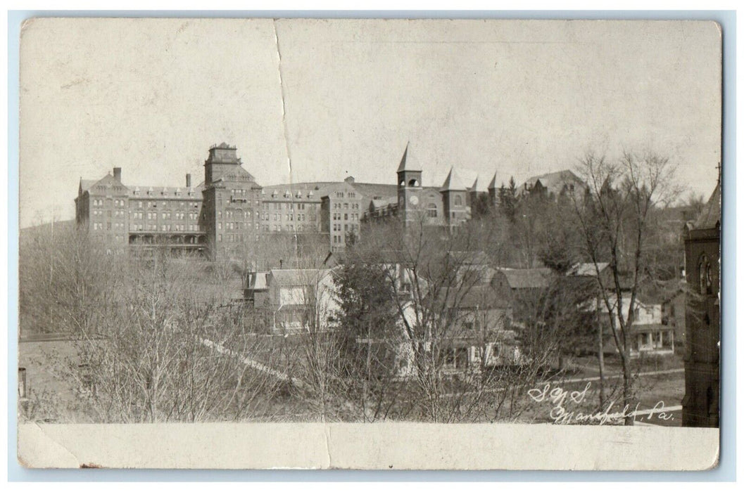 1910 SNS College Building Mansfield Pennsylvania PA RPPC Photo Antique Postcard
