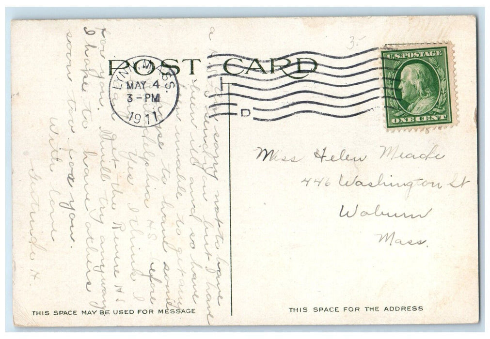 1911 Exterior View Lynn Women Club House Building Lynn Massachusetts MA Postcard