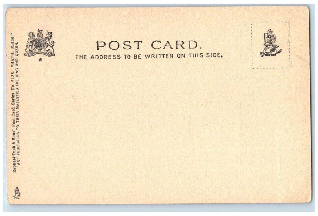 c1905 Erudition School Building Campus Bath Maine ME Tuck's Antique Postcard