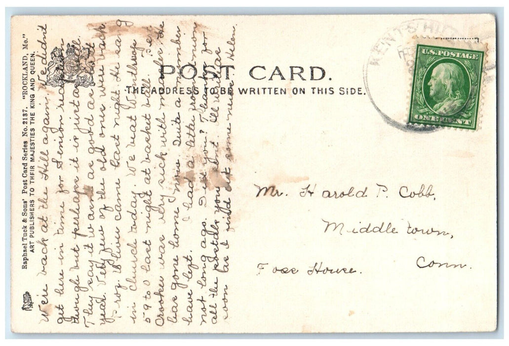 c1905 Public Library Building Rockland Maine ME Tuck's Posted Antique Postcard