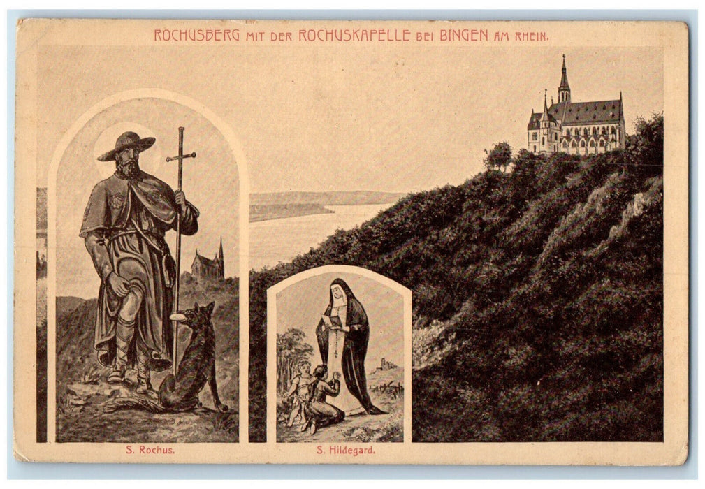 c1940's Rochusberg with the Rochus Chapel near Bingen am Rhein Germany Postcard