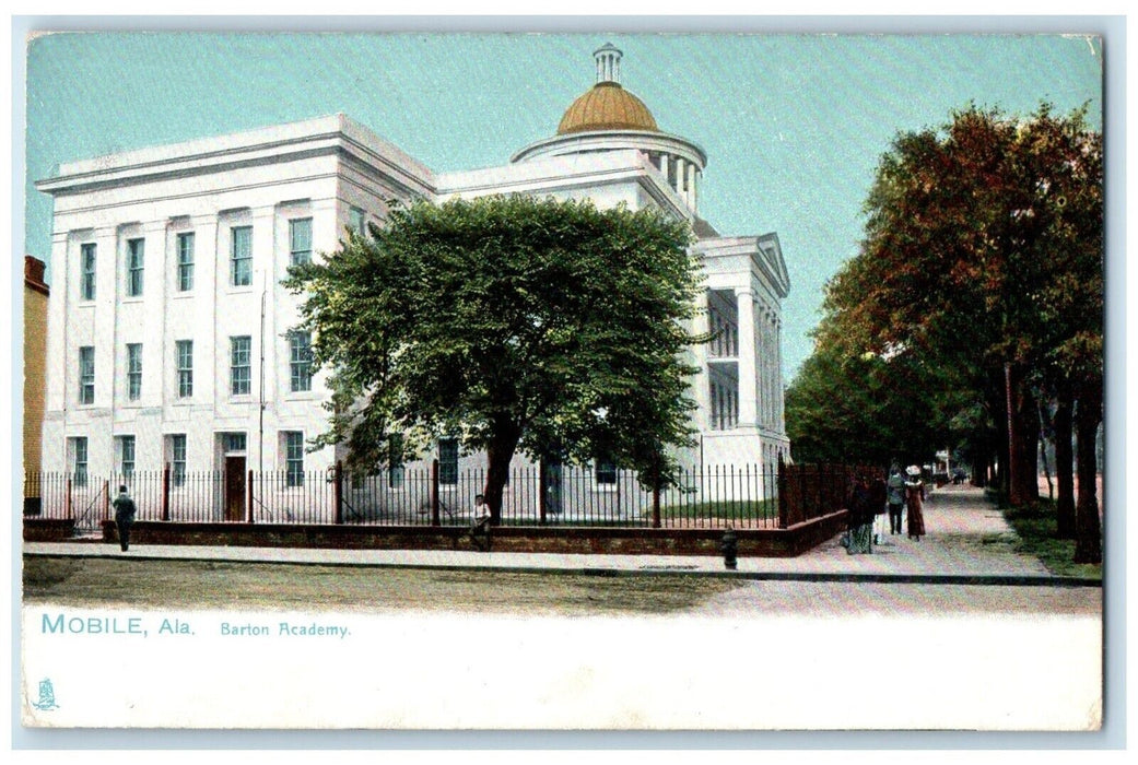 c1905 Barton Academy Building Scene Street Mobile Alabama AL Tuck's Postcard