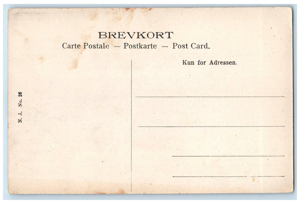 c1910 National Theatre Kristiania Oslo Norway Trolley Car Railway Postcard