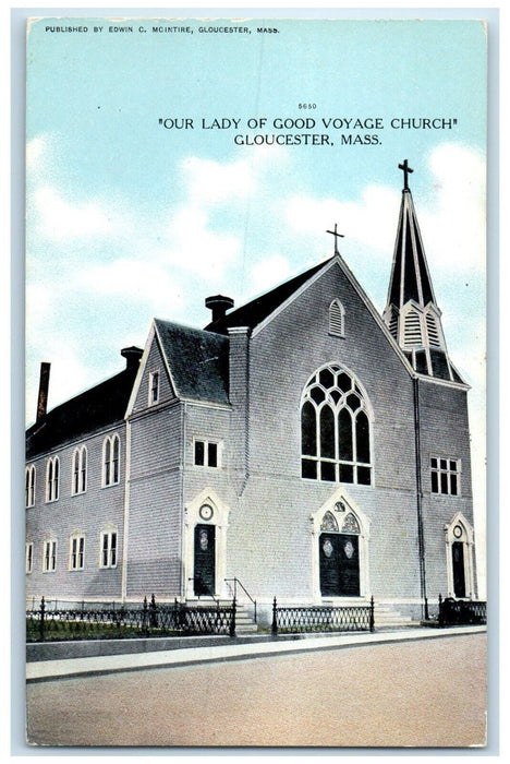 c1910 Exterior Our Lady Good Voyage Church Gloucester Massachusetts MA Postcard