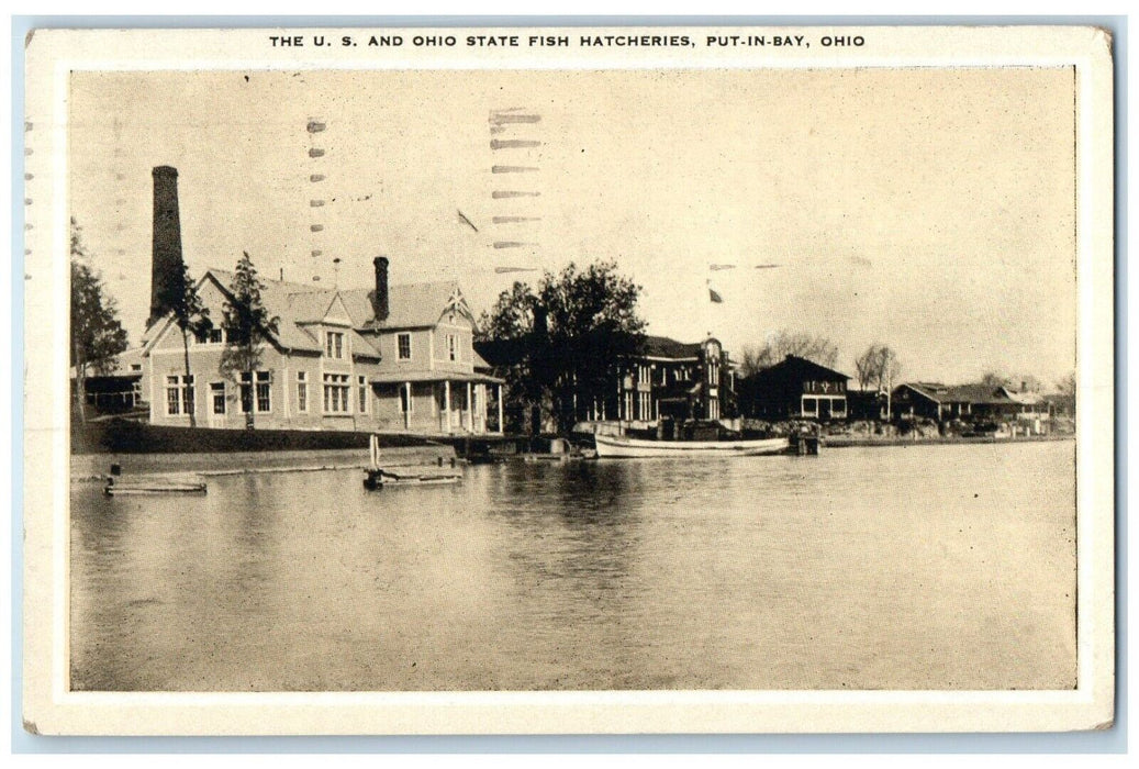 1951 U.S. Ohio State Fish Hatcheries Exterior Building Put-In-Bay Ohio Postcard