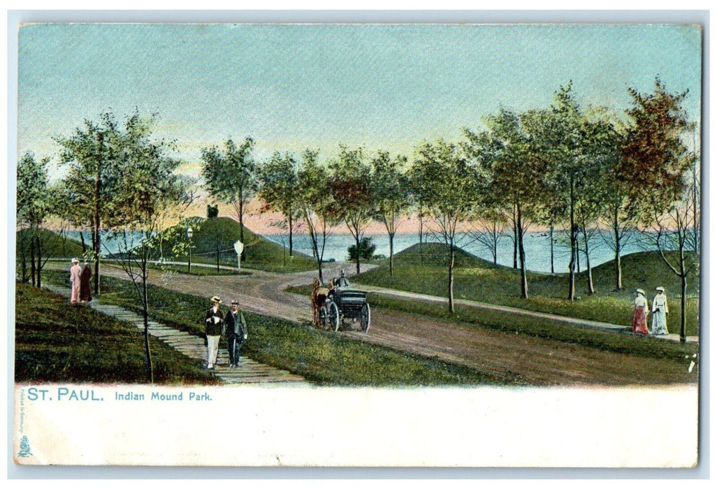 c1905 Lake Classic Car Road Indian Mound Park St Paul Minnesota Vintage Postcard