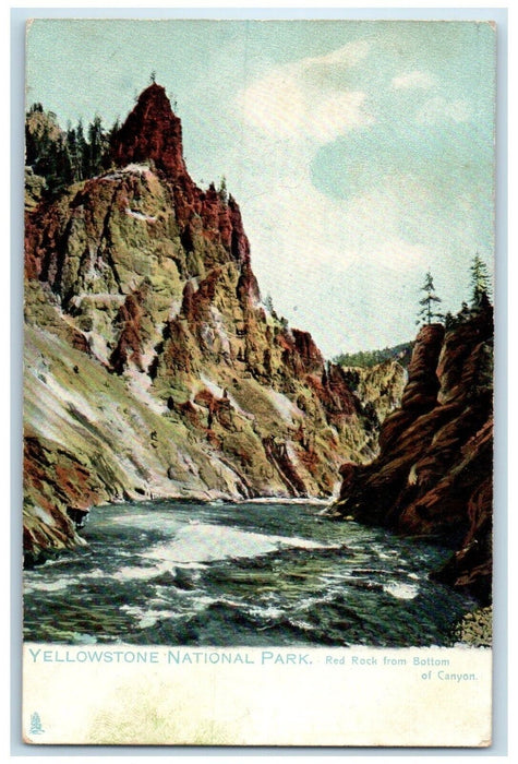 c1905 Red Rock Bottom Canyon Yellowstone National Park Wyoming Unposted Postcard