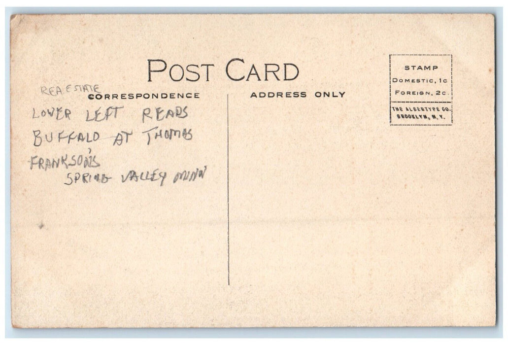 c1910 Buffalo Thomas Frankson Field Spring Valley Minnesota MN Vintage Postcard