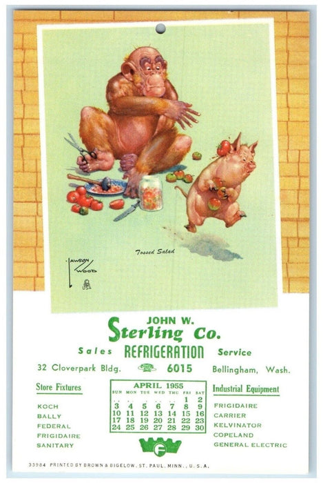 c1955 Sterling Co. Refrigeration Lawson Wood Bellingham Washington WA Postcard