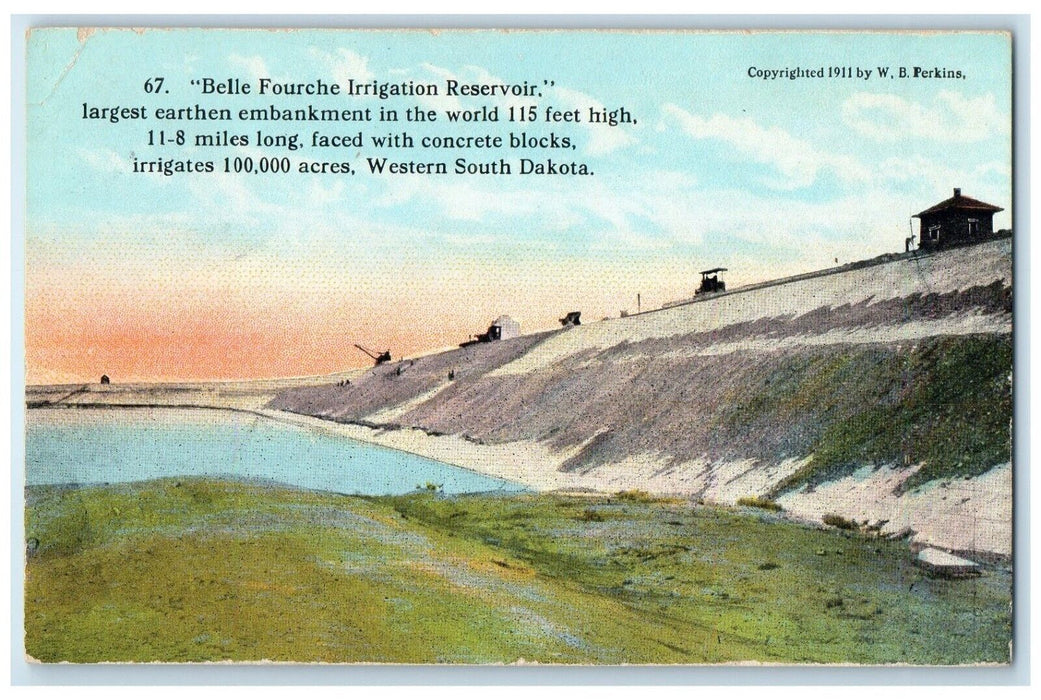 c1910 Belle Fourche Irrigation Reservoir Western South Dakota Vintage Postcard