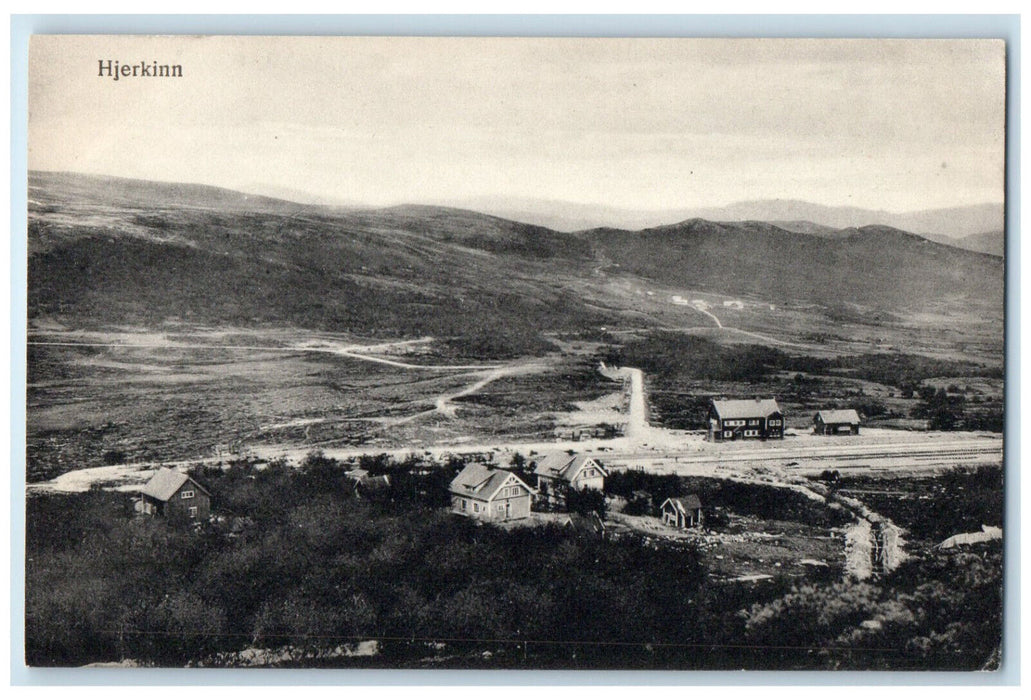 c1910 General View Houses Buildings Hills Hjerkinn Dovre Norway Postcard