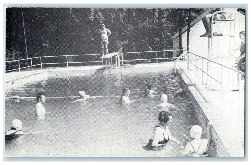 c1940 Swimming Pool Beacon Lodge Camp Blind Mount Union Pennsylvania PA Postcard