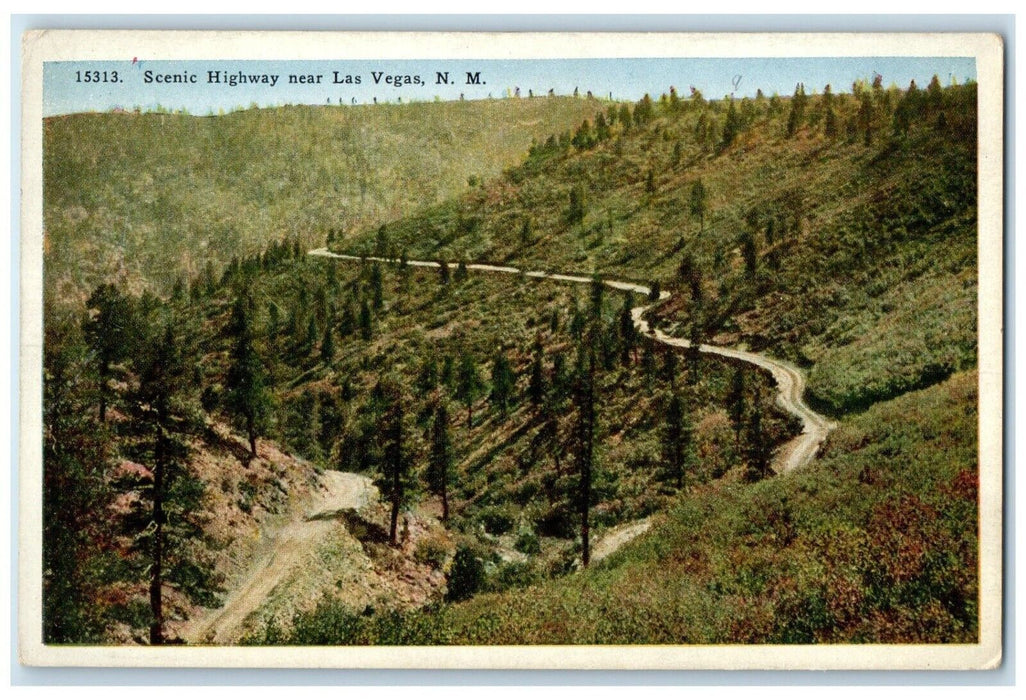 c1920 Birds Eye View Scenic Highway Road Las Vegas New Mexico Unposted Postcard