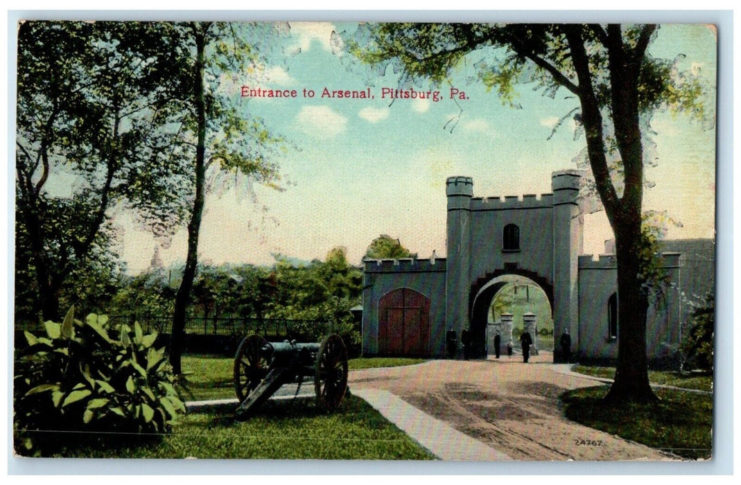 1909 Scenic View Entrance Arsenal Pittsburg Pennsylvania Posted Vintage Postcard