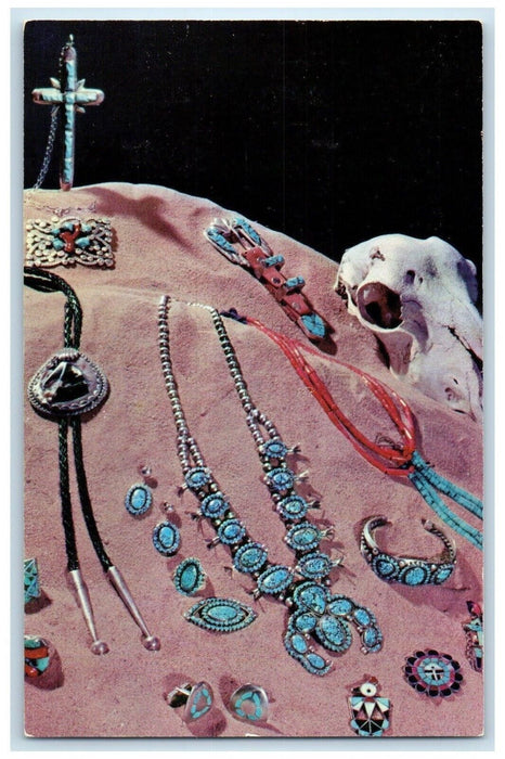 Genuine Indian Made Jewelry Authentic Handmade Albuquerque NM Vintage Postcard