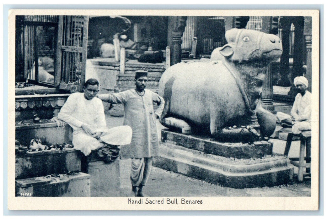 c1940's Nandi Sacred Bull Benares (Varanasi) India Unposted Postcard