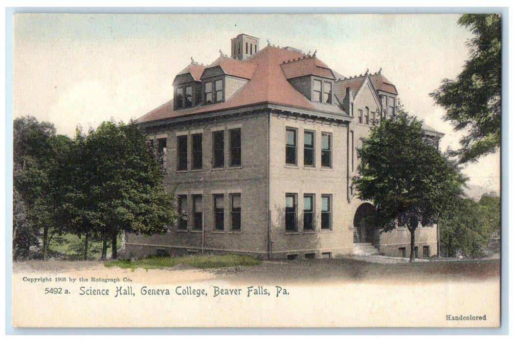 c1905 Science Hall Geneva College Building Beaver Falls Pennsylvania PA Postcard