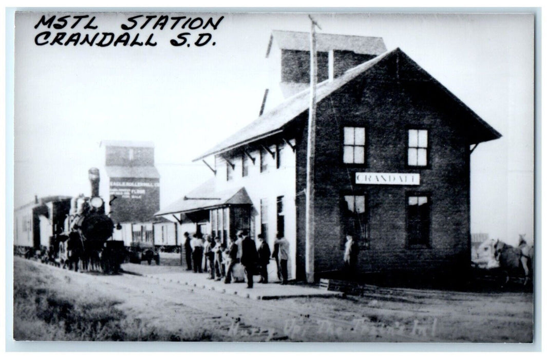 c1960 MSTL Station Crandall South Dakota Train Depot Station RPPC Photo Postcard