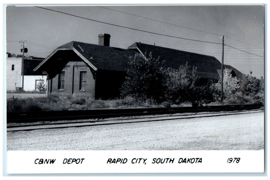 c1978 C&NW Depot Rapid City South Dakota Train Depot Station RPPC Photo Postcard