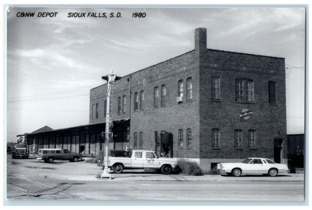 c1980 C&NW Sioux Falls South Dakota SD Train Depot Station RPPC Photo Postcard