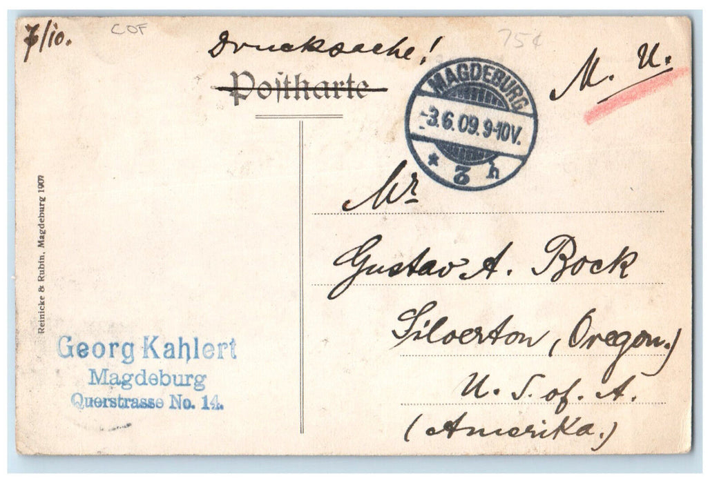 1909 Motif from the Moers City Moat Germany Posted Antique COF Postcard